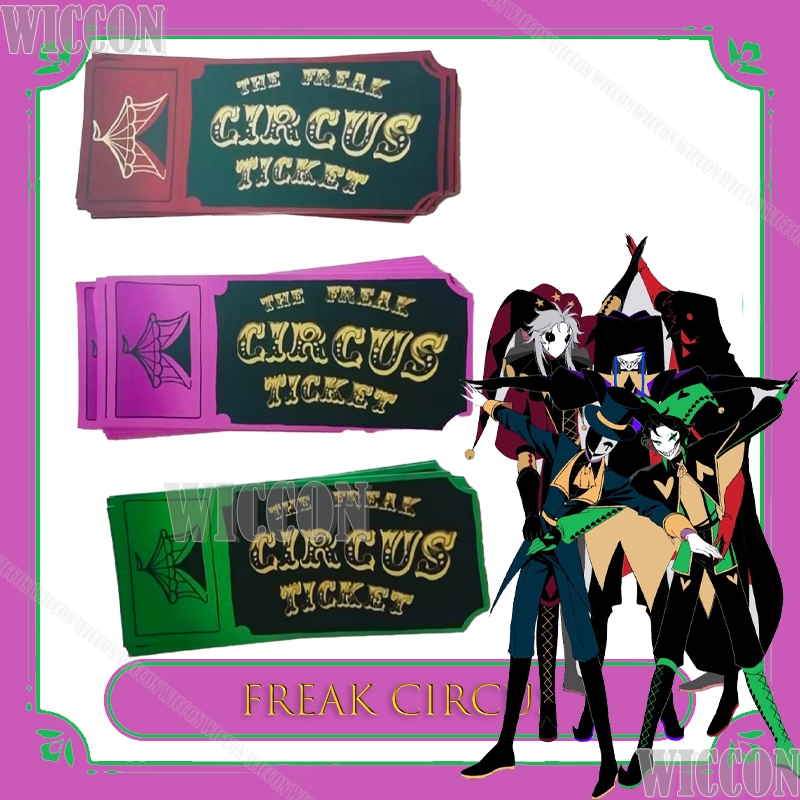 Anime Cosplay Merchandise - Freak Zirkus Ticketkarte Rot Grün Rosa