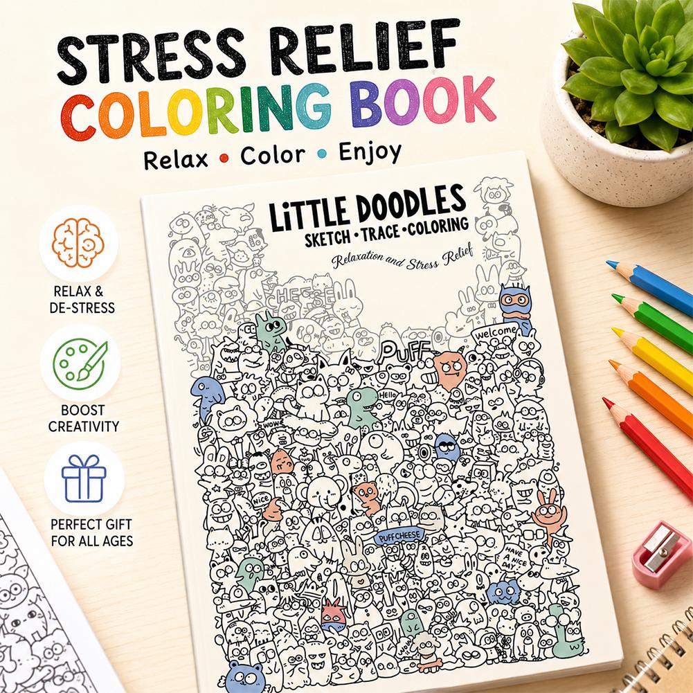 Little Doodles Malbuch-Seiten, – Art Book Illustration Bewertung und Preis
