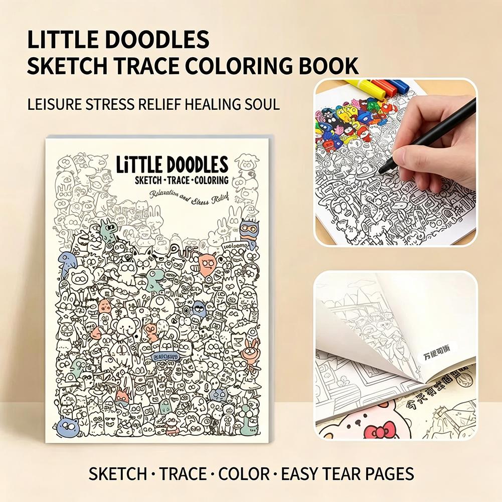 Little Doodles Malbuch-Seiten, – Art Book Illustration Bewertung und Preis